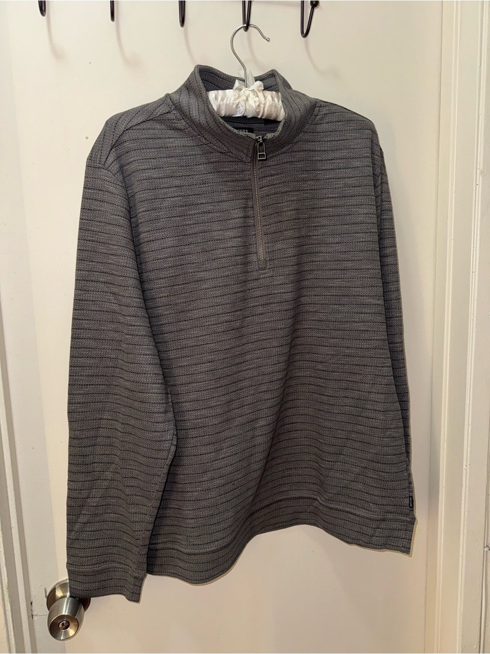 Dockers Men's Charcoal Grey Zip-Front Sweater